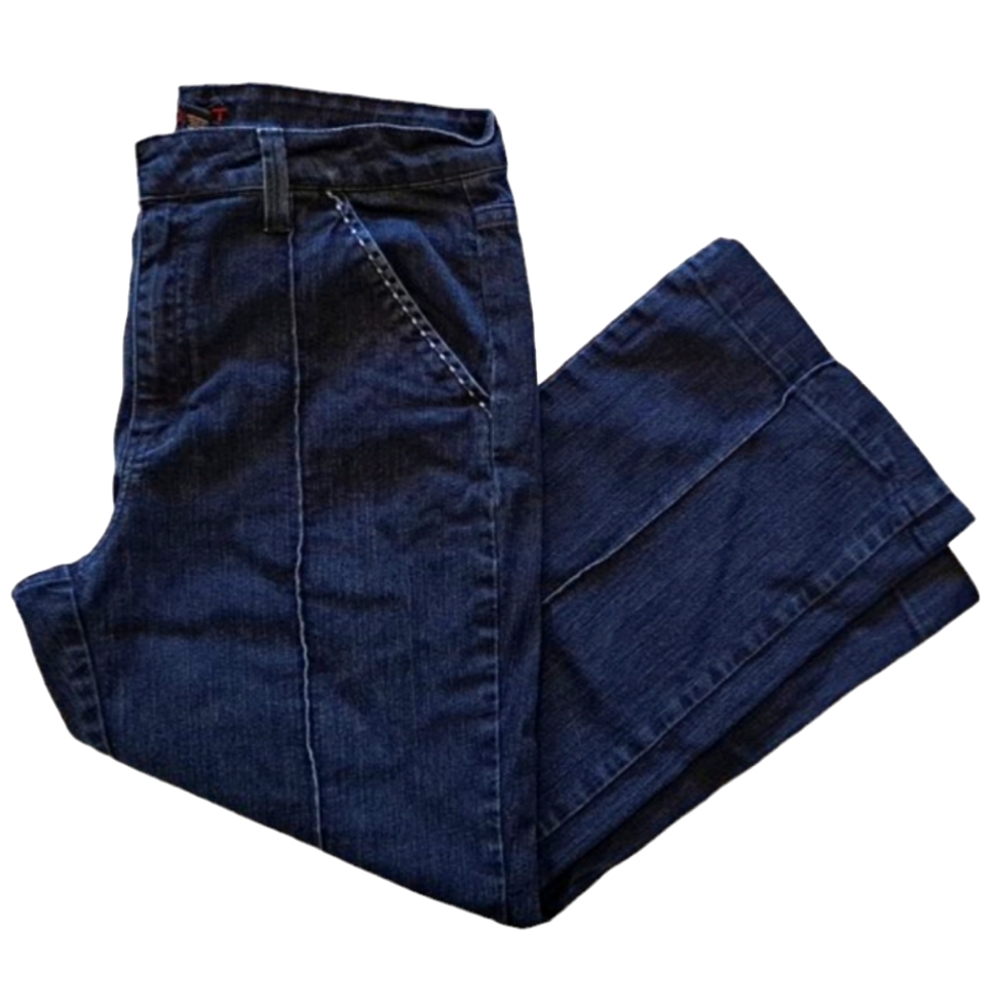 Kikit Dark Wash Center Seam Cropped Jeans Denim Crops Size 12